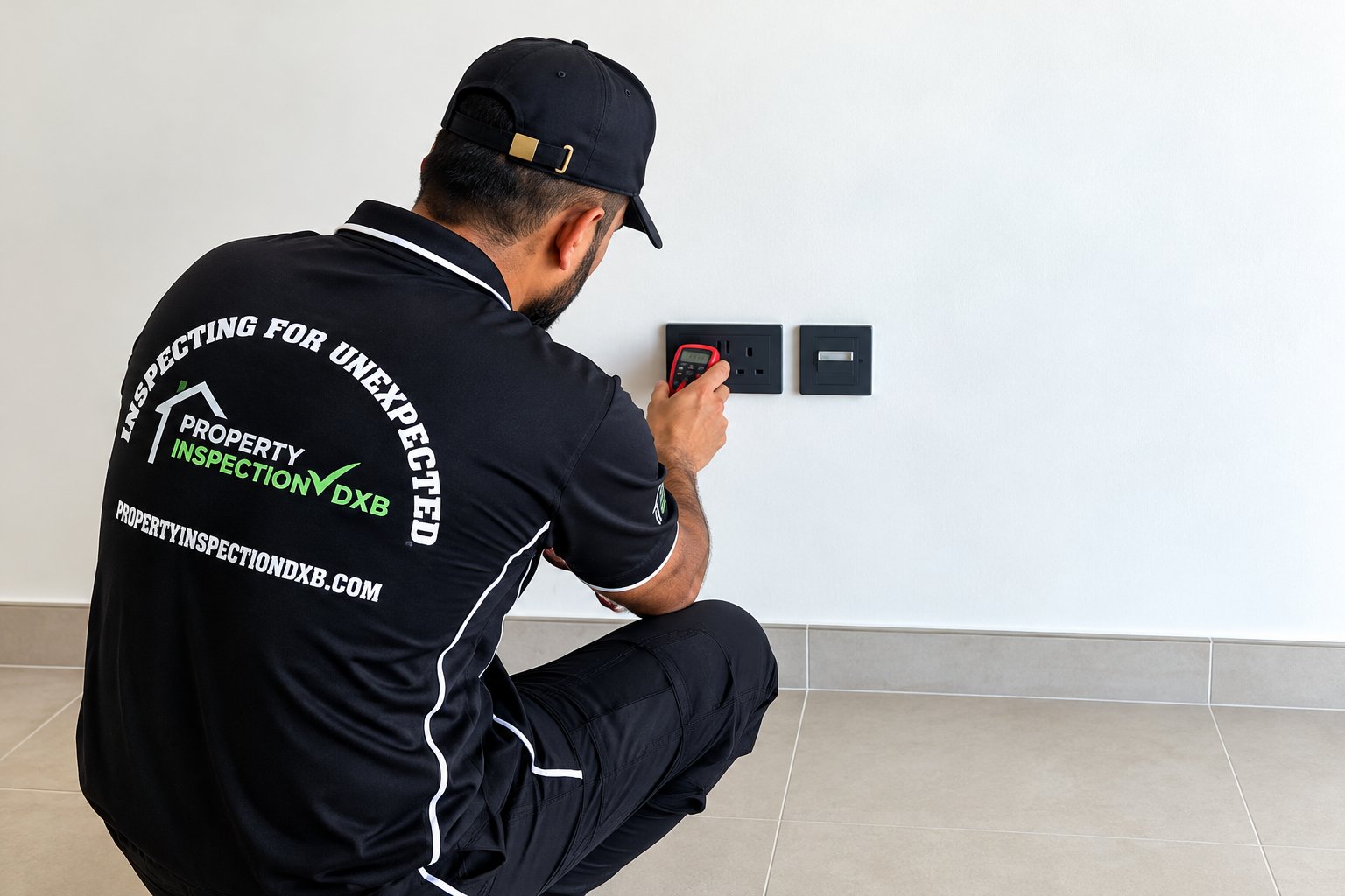 Property inspector checking building condition